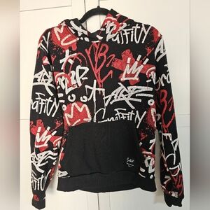 Switch Remarkable Graffiti Hoodie Men's Size Medium Black Red White EUC